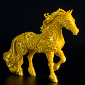 Лошадь статуэтка золотая, огненная (символ нового года 2026)