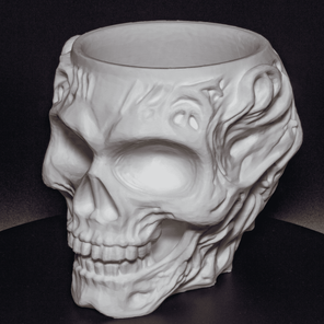 Ваза-конфетница белая череп