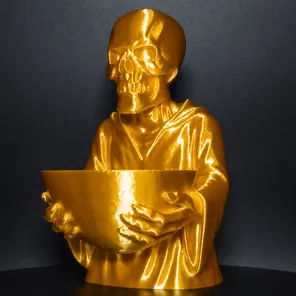 Ваза-конфетница золотая со скелетом