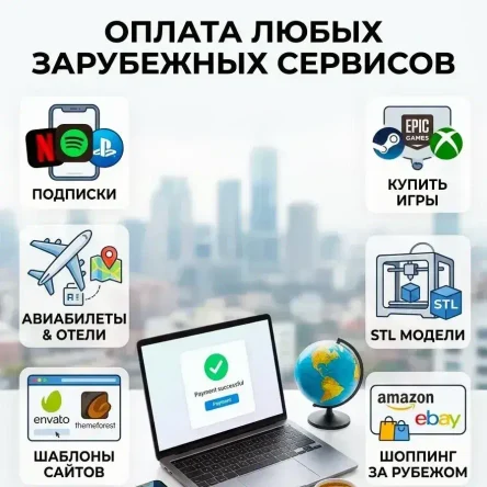Помощь с оплатой зарубежных сервисов и товаров