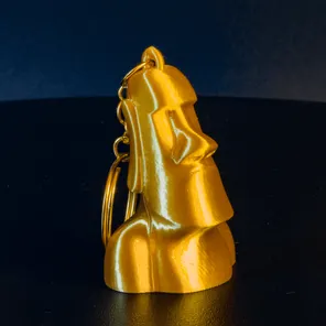 Моаи 3D брелок золотой