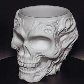 Ваза-конфетница белая череп