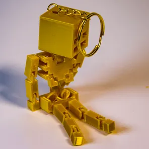 Золотой скелет из майнкрафт подвижный игрушка-брелок